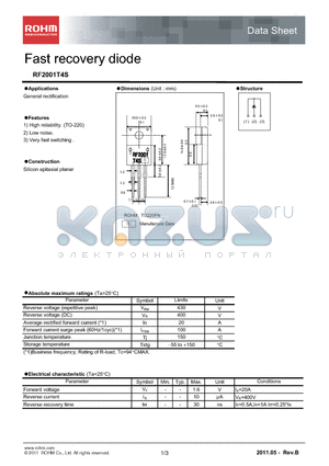 RF2001T4S datasheet - Fast recovery diode