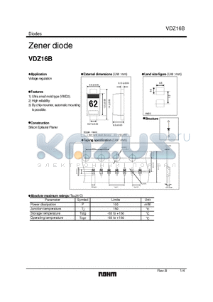 VDZ16B_07 datasheet - Zener diode