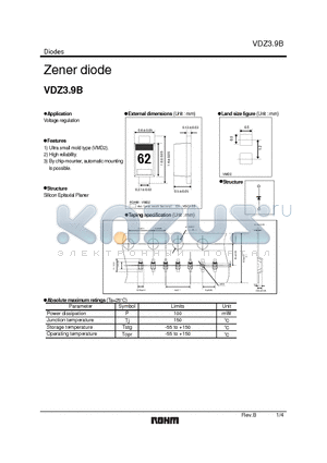 VDZ3.9B_07 datasheet - Zener diode