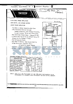 TA7227 datasheet - 5.5W DUAL POWER AMPLIFIER