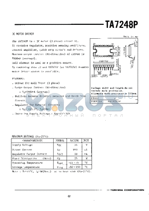 TA7248P datasheet - DC MOTOR DRIVER