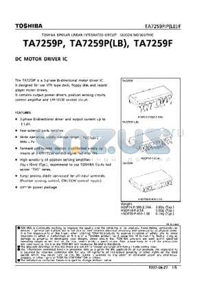 TA7259P datasheet - DC MOTOR DRIVER IC