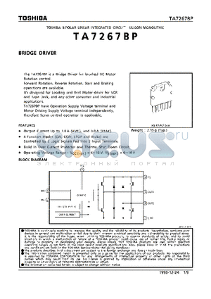 TA7267 datasheet - BRIDGE DRIVER