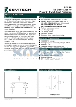 SDC36 datasheet - TVS Diode Array for Proximity Switch Input Protection