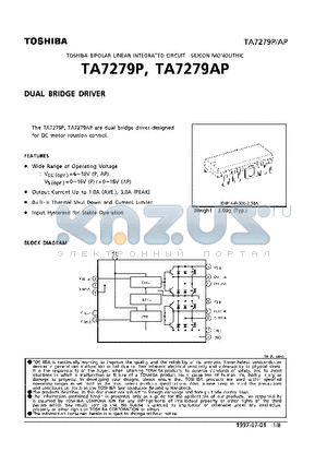 TA7279P datasheet - DUAL BRIDGE DRIVER