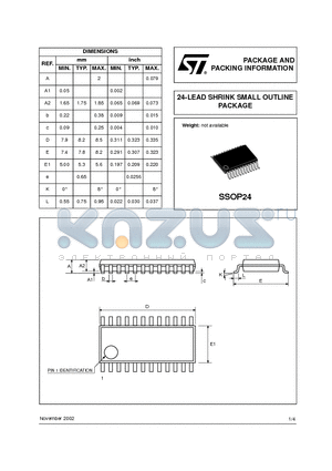 SSOP24 datasheet - 24-LEAD SHRINK SMALL OUTLINE PACKAGE