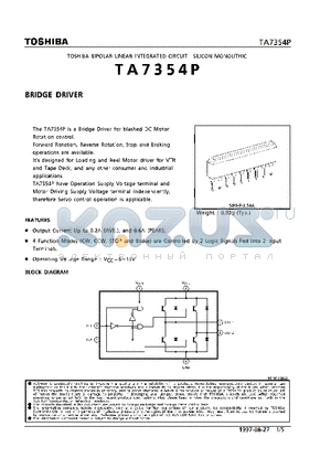 TA7354P datasheet - BRIDGE DRIVER