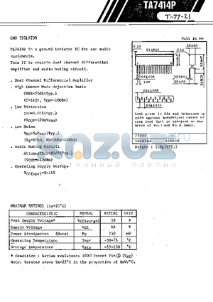 TA7414P datasheet - GNd Isolator