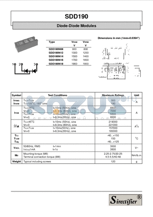 SDD190N14 datasheet - Diode-Diode Modules