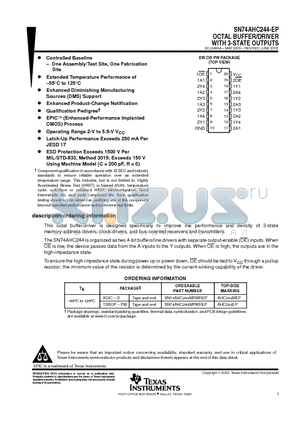 SN74AHC244MDWREP datasheet - OCTAL BUFFER/DRIVER WITH 3-STATE OUTPUTS