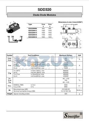 SDD320N12 datasheet - Diode-Diode Modules