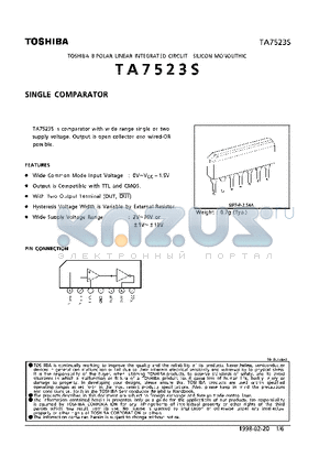 TA7523 datasheet - SINGLE COMPARATOR