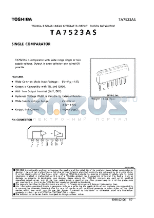 TA7523AS datasheet - SINGLE COMPARATOR
