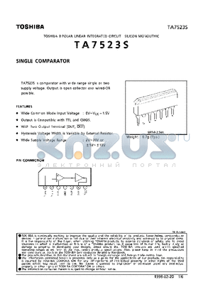 TA7523S datasheet - SINGLE COMPARATOR