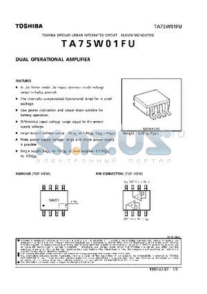 TA75W01FU datasheet - DUAL OPERATIONAL AMPLIFIER