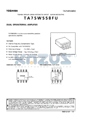 TA75W558FU datasheet - DUAL OPERATIONAL AMPLIFIER