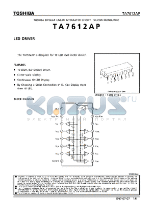 TA7612AP datasheet - LED DRIVER