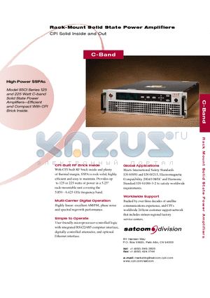 SSPA datasheet - Rack-Mount Solid State Power Amplifiers