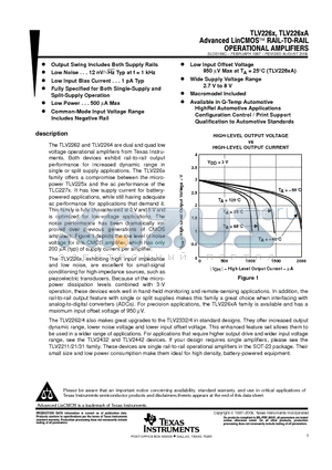 TLV2264IN datasheet - ADVANCED LINCOMS RAIL-TO-RAIL OPERATIONAL AMPLIFIERS