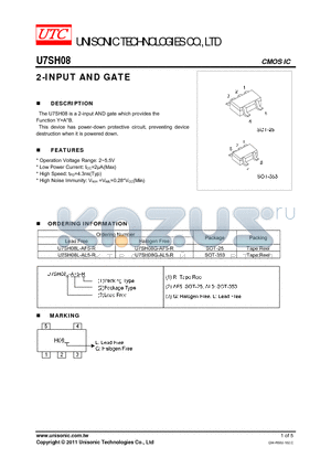 U7SH08G-AF5-R datasheet - 2-INPUT AND GATE