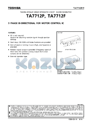 TA7712P datasheet - 3 PHASE BI-DIRECTIONAL FOR MOTOR CONTROL IC