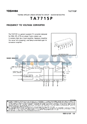 TA7715P datasheet - FREQUENCY TO VOLTAGE CONVERTER