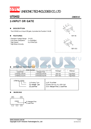 U7SH32L-AF5-R datasheet - 2-INPUT OR GATE