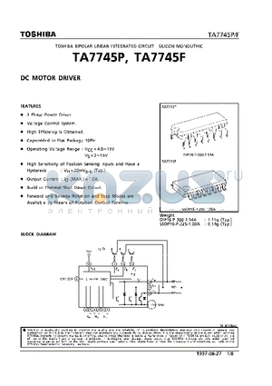 TA7745F datasheet - DC MOTOR DRIVER