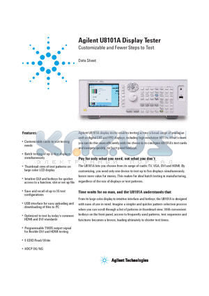 U8101A datasheet - Display Tester