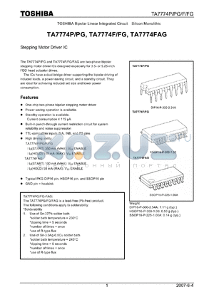 TA7774F/FG datasheet - Stepping Motor Driver IC