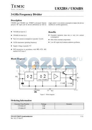 U832BS-FP datasheet - 3-GHz Frequency Divider