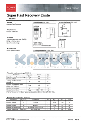 RF2L6S_11 datasheet - Super Fast Recovery Diode