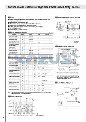 SDH04 datasheet - Surface-mount Dual Circuit High-side Power Switch Array