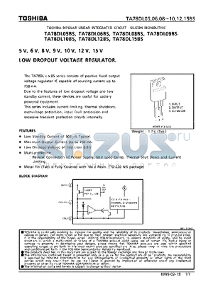 TA78DL06BS datasheet - LOW DROPOUT VOLTAGE REGULATOR