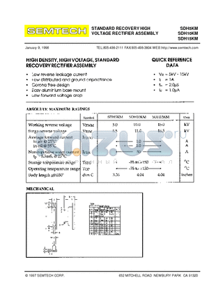 SDH10KM datasheet - STANDARD RECOVERY HIGH VOLTAGE RECTIFIER ASSEMBLY