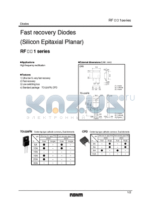 RF301B2S datasheet - Fast recovery Diodes (Silicon Epitaxial Planar)