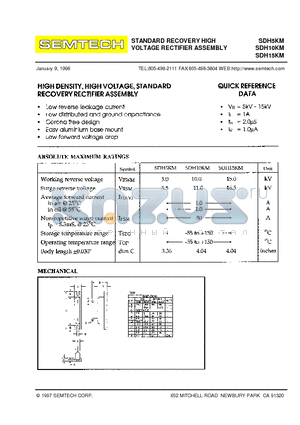 SDH15KM datasheet - STANDARD RECOVERY HIGH VOLTAGE RECTIFIER ASSEMBLY