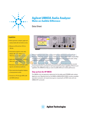 U8903A datasheet - Audio Analyzer