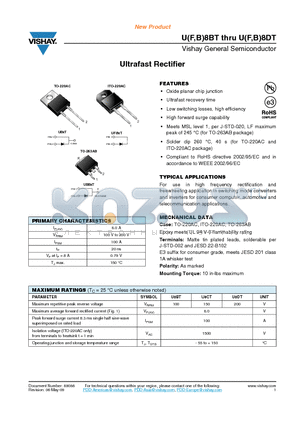 U8BT_09 datasheet - Ultrafast Rectifier