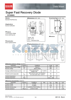 RF305B6S_11 datasheet - Super Fast Recovery Diode