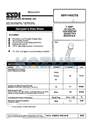 SSR1445CT-5 datasheet - SCHOTTKY RECTOFIER