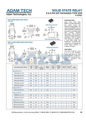 SSR1A1B-350-120-25-8T datasheet - SOLID STATE RELAY 6 & 8 PIN DIP PACKAGES-TYPE SSR