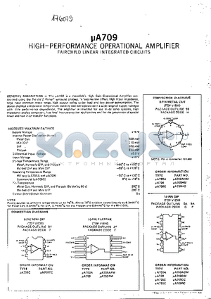 UA709DM datasheet - HIGH-PERFORMANCE OPERATIONAL AMPLIFIER