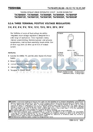 TA78M05F datasheet - 0.5A THREE TERMINAL POSITIVE VOLTAGE REGULATORS