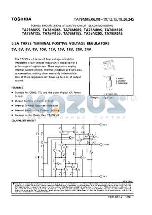 TA78M07S datasheet - 0.5A THREE TERMINAL POSITIVE VOLTAGE REGULATORS