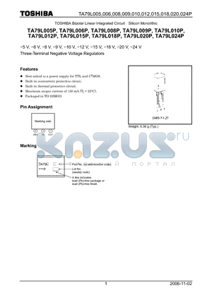 TA79L005P_06 datasheet - Three-Terminal Negative Voltage Regulators