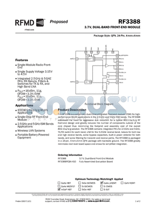 RF3388PCBA-410 datasheet - 3.7V, DUAL-BAND FRONT-END MODULE