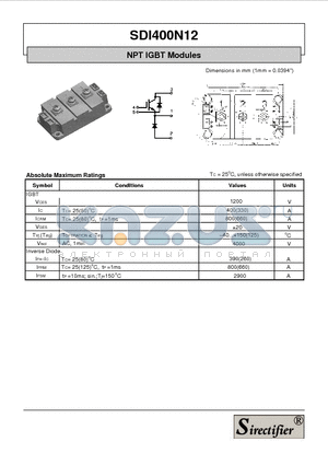 SDI400N12 datasheet - NPT IGBT Modules