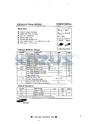 SSRU3055A datasheet - ADVANCED POWER MOSFET