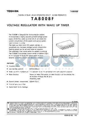 TA8008 datasheet - VOLTAGE REGULATOR WITH WAKE UP TIMER